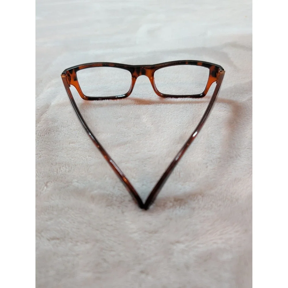 Tortoiseshell Rectangular Eyeglass Frames Brown Amber Unisex Glasses Frames Only